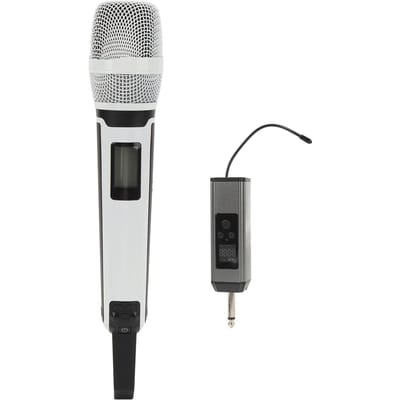Microphone sans fil à réduction de bruit métallique UHF portable sans fil dynamique cardioïde ensemble de micro pour