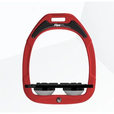 Platte Grip Zwart/Grijs/Rood Stijgbeugels Flex-On Green Composite