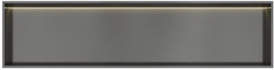 Hotbath &More Inbouwnis - 30 x 120 x 10 cm - met LED-verlichting - Geborsteld Gunmetal PVD