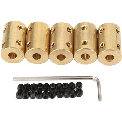 5 stuks RC as koppelingsset universeel 5?5mm Messing Schachtkoppeling Verbindingsstuk voor Motoras beige