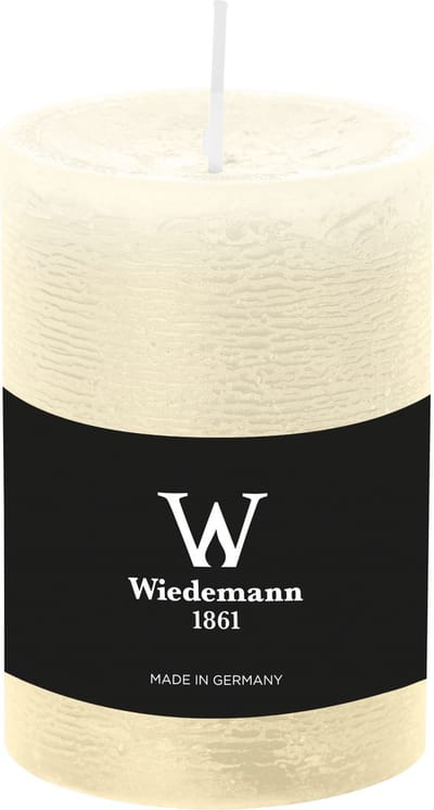 Wiedemann Cilinderkaars/stompkaars - rustieke kaars - ivoorwit - 7 x 10 cm - 43 branduren