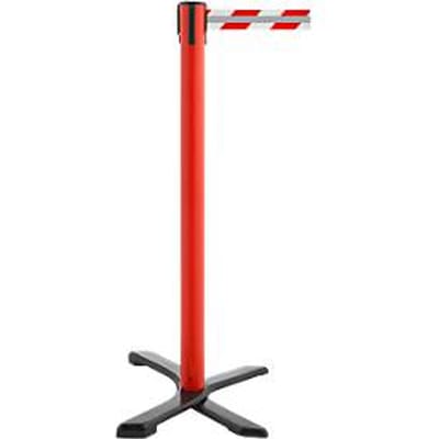 Afzetpaal RS-Guidesystems® GLA 10, rood, rood-wit/reflecterende banden & verlengbaar tot 3,5 m, Ø 350 x H 1000 mm, metaal & kunststof, 1 stuk