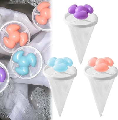 3 Stuks Drijvende Haar Filtering - Wasmachinehaarfilterzakken - Drijvend Haarfilter - Herbruikbaar - Wasmachinepluizenverzamelaar - Huisdierhaarverzamelaar - Lint Mesh Zakken - Wasmachinefilter - Paars, Blauw, Roze
