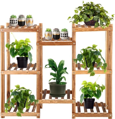 Springos Plantenrek - Plantenrek Binnen - Plantenrek Buiten - 70 cm - Hout