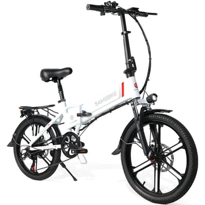 Vélo électrique pliant Samebike 20LVXD30-II, 250 W, 48 V, 10,4 Ah, batterie au lithium, VTT 20 pouces blanc