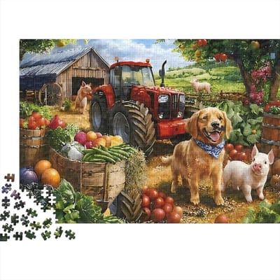 Boerderijdieren Puzzel - Landschap Puzzel - Ontspannen Spel - Nauwkeurig Gestanst - 1000 Stukjes - Multicolor