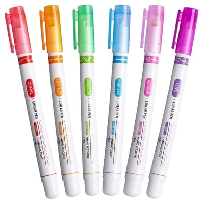 Multicolor contour stiften set 6 stuks dubbele lijn stiften bloemvormige patronen stiften voor tekenen schrijven markeren en creatieve projecten