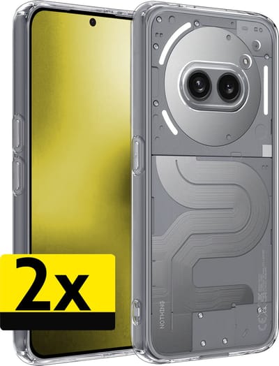 Hoesje - 2 Stuks - Geschikt voor Nothing Phone (2a) - Sterk & Shockproof - Case Siliconen - Back Cover - Telefoon Hoes - Telefoonhoesjes - Transparant