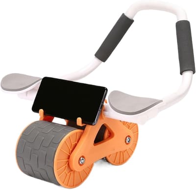 Buikspierroller - Core Trainer - Krachtige Core Training - Verbreed Dubbel Wiel - 41.5 cm - Oranje