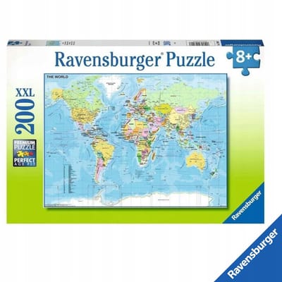 Ravensburger Premium XXL 200 elementai Pasaulio žemėlapis Dėlionė