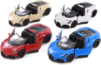 Bugatti Mistral die cast pull back motor 4ass 1:36 Kinsmart 13 cm verkoop per stuk