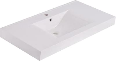 Xellanz Tigris wastafel enkel met 1 kraangat 100x46x8 cm kunstmarmer glans wit