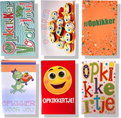 6 Cards & Crafts Opkikker Wenskaarten | 12x17cm gevouwen kaarten zonder tekst Inclusief enveloppen