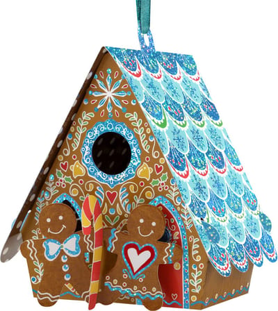 3D Baubles (Kerstbal Wenskaart met envelop) - Gingerbread House