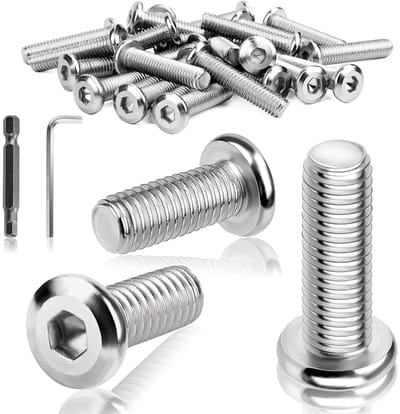 Platte kopschroeven - Machineschroeven - Meubelmontage - Roestvrij staal - M8 x 25 mm - Zilverkleurig