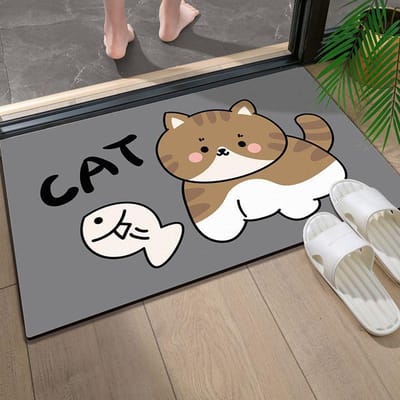 Tapis de bain diatomite ménager Tapis de toilette Tapis de porte d'entrée Tapis de pied absorbant antidérapant pour toilettes 40 * 60cm [Diatom Mud] white
