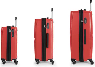 Gabol Kume 4 wielen Kofferset 3-delig met uitbreidingsplooi - Harde bagage - Combinatieslot - coral