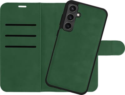 Just in Case hoesje geschikt voor Samsung Galaxy A15 (4G/5G) Hoesje met Pasjeshouder - Uitneembare 2-in-1 Premium Bookcase - Groen