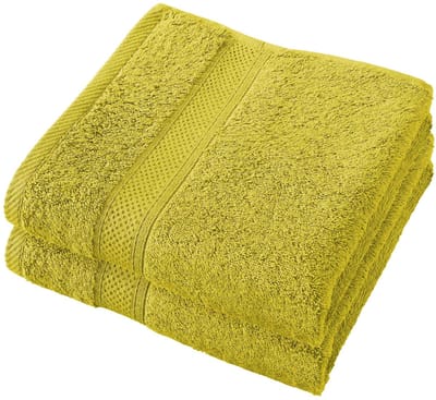 De Witte Lietaer Handdoek Stephanie Warm Olive - Set 2 stuks - 50 x 100 cm - Groen - Katoen