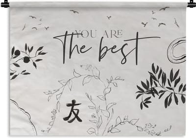 Wandkleed - Wanddoek - BFF - You are the best - Vrienden - Quotes - Vriendschap - Spreuken - 120x90 cm - Wandtapijt