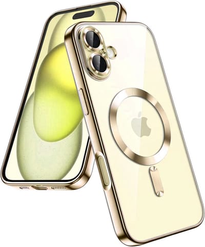 Casemania Hoesje Geschikt voor Apple iPhone 16 - Goud - Siliconen Back Cover - Geschikt voor MagSafe