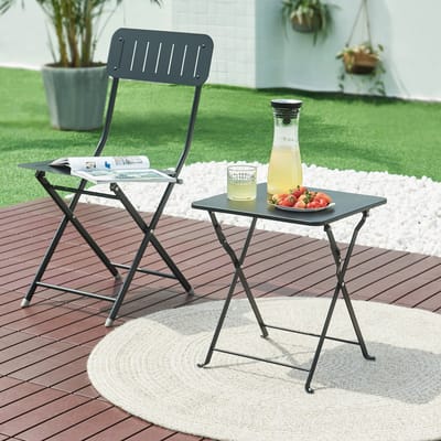 Tuintafel Vegårshei opvouwbaar 45x40x40 cm zwart [en.casa]