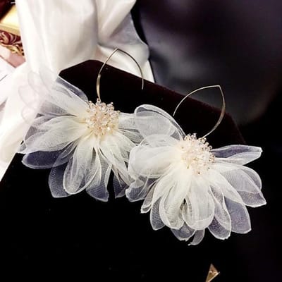 Bohemia Garen Plant Vrouwen Hangende Oorbellen Bloem Lange Oorbellen Voor Vrouwen Druppel Oorbellen Boheemse Oorbellen wit
