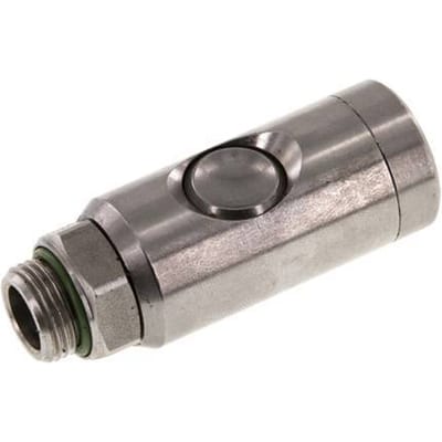 RVS 306L DN 7.4 Safety Luchtkoppeling Snelkoppeling met Drukknop G 3/8 inch Buitendraad - CLS7-M-SSL-SEP-038