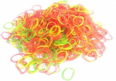 Grote bundel fluorescerende elastiekjes van natuurlijk rubber voor kantoor en thuis (1,5 inch, 1 kg)