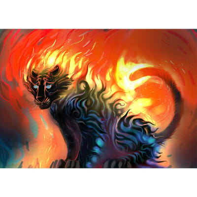 Fire Tiger DIY 5D Diamond schilderij volledige ronde boor strass borduurwerk kruissteek 20X30CM orange