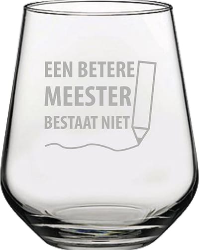 Gegraveerde Drinkglas 42,5cl een betere meester bestaat niet