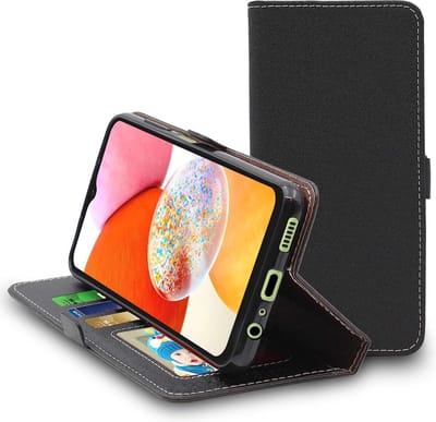 ebestStar - Hoes geschikt voor Samsung Galaxy A14, A14 5G, Wallet Etui, Book case hoesje, Zwart