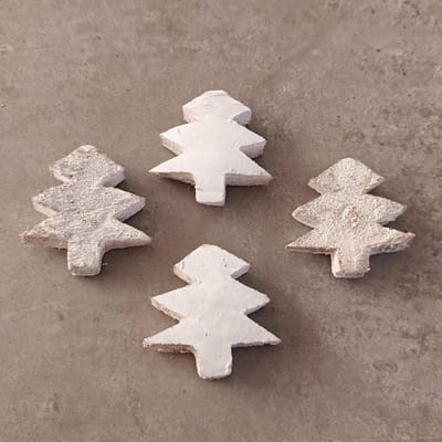 Coconut Christmas tree 5 Cm White 100 Pcs - kerstdecoratie voor binnen - kerst - stukjes - decoratie - kerstster - kokos - coco - ster