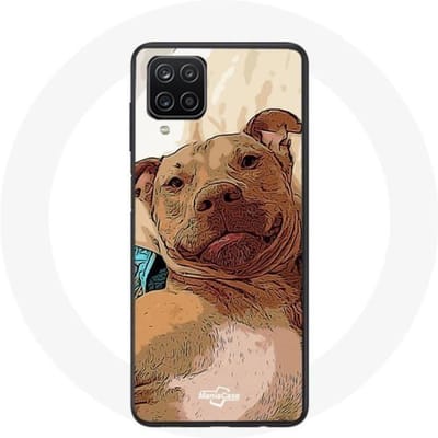 Samsung Galaxy A12 Hoesje American Pit Bull Terrier Bruin bruin