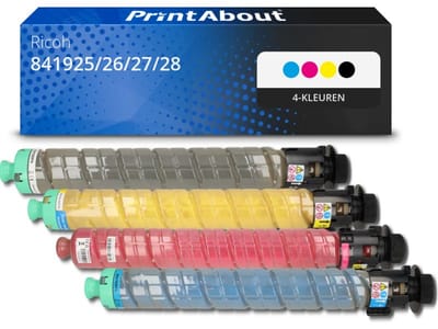 PrintAbout huismerk Toner 841925/26/27/28 (MP C2503) 4-kleuren Multipack Hoge capaciteit Geschikt voor Ricoh