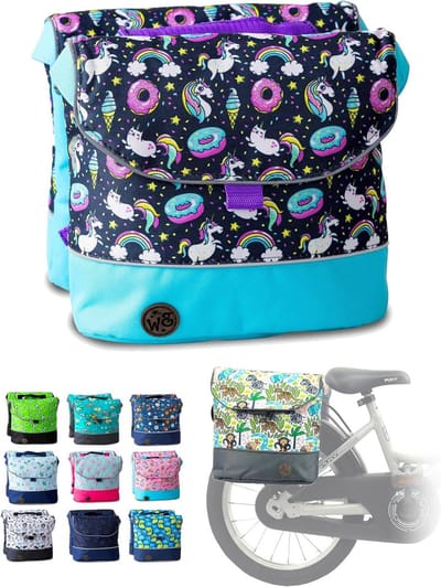 Fietstas Kinderfiets - Bagagedragertas Fiets - Spullen Vervoeren - Waterafstotend Materiaal - 23 x 28 x 7 cm - Donkerblauw/Blauw