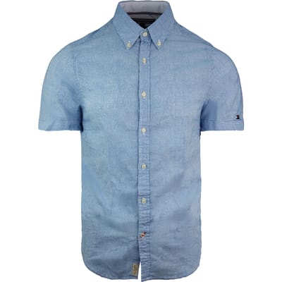 Tommy Hilfiger Heren Casual Blauw Overhemd