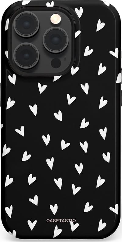 Casetastic Hoesje Geschikt voor Apple iPhone 15 Pro Magsafe - Stijlvolle Beschermende Duo-layer Case - Stippen Hart