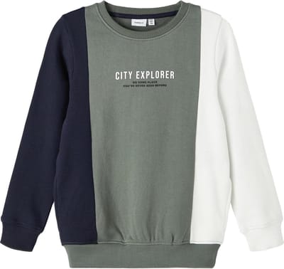 Name it Kinderkleding Jongens Colorblock Sweater Treni Laurel Wreath - 122/128