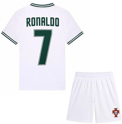 Cristiano Ronaldo Portugal Voetbaltenue Uit - CR7 - Voetbal Tenue Kinderen - Shirt en Broekje - Jongens en Meisjes -- Maat 116