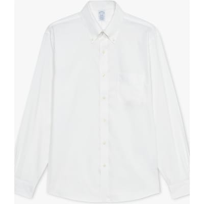 Brooks Brothers Classic Collar Shirt Linen Denim Size: S | Formal Shirts Outlet | Heren | Wit