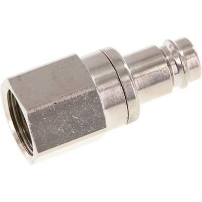 Vernikkeld Messing DN 10 Luchtkoppeling Insteeknippel G 1/2 inch Binnendraad Double Shut-Off - CLP10-F-BN-SV-012