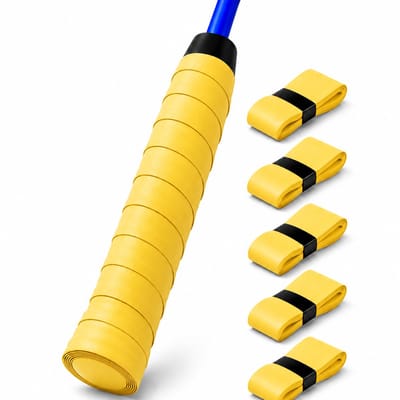 BOTC Griptape - Padelgrip - 5 stuks - voorgesneden Badmintonracket Overgripstape - Overgrip - Comfort Antislip - Geel