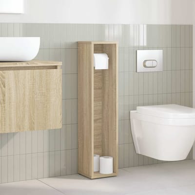 vidaXL - Badkamerkast - met - rolhouder - 20,5x20x90 - cm - sonoma - eikenkleurig