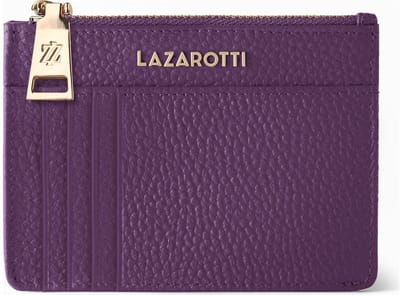 Lazarotti Bologna Leren sleutelhanger Kaarthouder leer 11,5 cm met air tag compartiment - purple