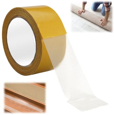 Dubbelzijdige Tapijttape, 20 m x 50 mm, Extra Sterk, Hoge Hechting, Ideaal voor Vloerbedekking, PVC, en Tapijt zonder Resten
