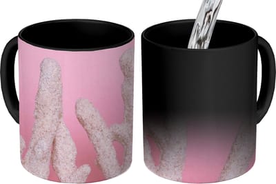Magische Mok - Foto op Warmte Mokken - Koffiemok - Koraal - Roze - Zomer - Magic Mok - Beker - 350 ML - Theemok