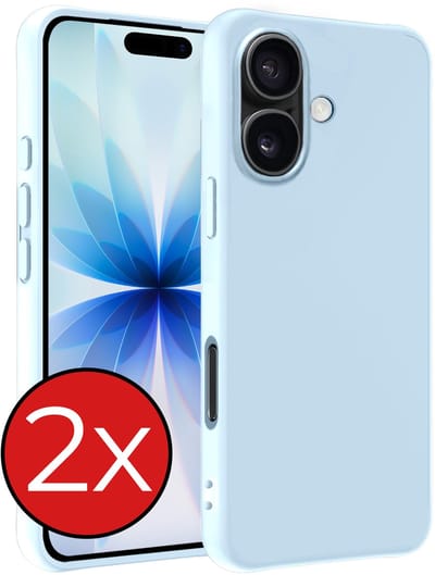Hoesje - 2 Stuks - Geschikt voor Apple iPhone 17 - Sterk & Shockproof - Telefoonhoes - Back Cover - Case Siliconen - Telefoon Hoes - Lichtblauw