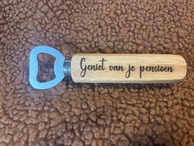 Geniet van je pensioen - pensioen flessenopener- flessenopener - pensioen geschenk - pensioen