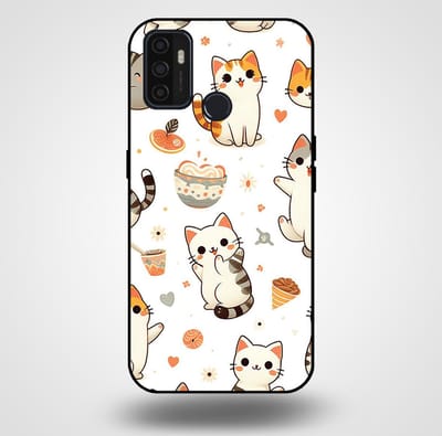 Smartphonica Telefoonhoesje voor OPPO A32 / A53 / A53s met katten opdruk - TPU backcover case katten design geschikt voor Oppo A32;Oppo A53;Oppo A53s